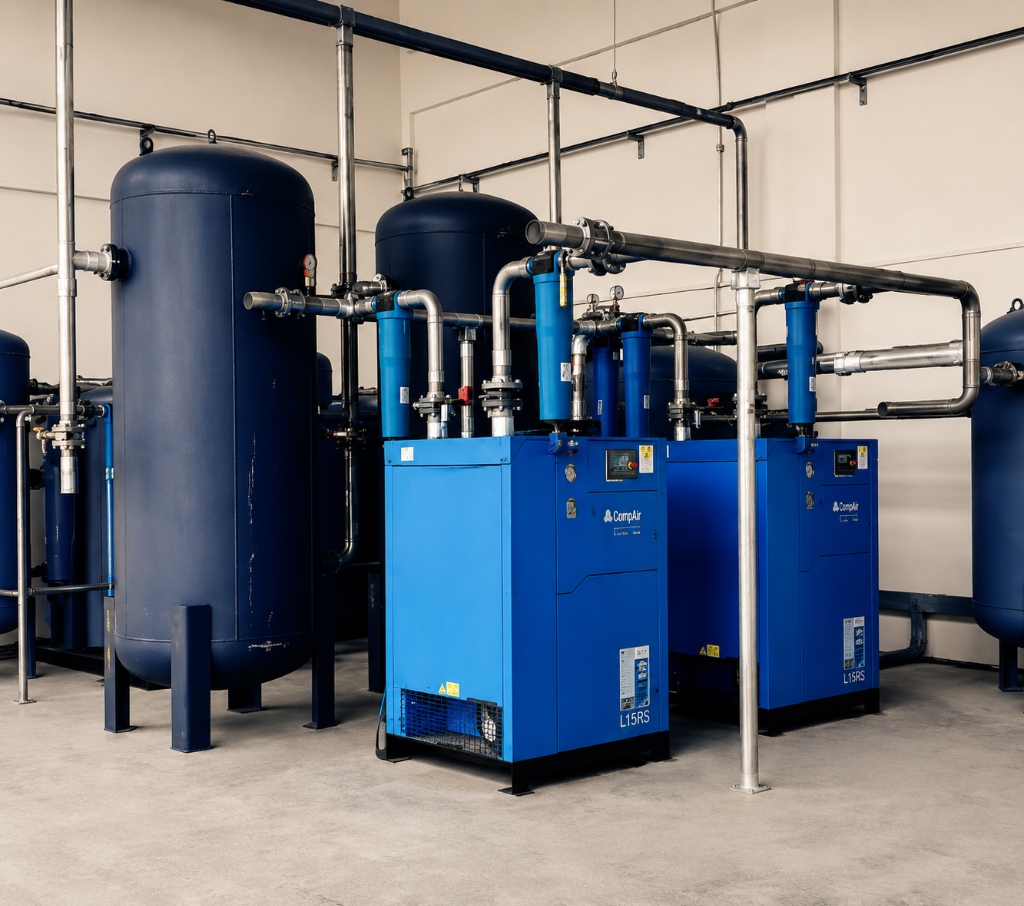 Engineer working beside industrial process equipment