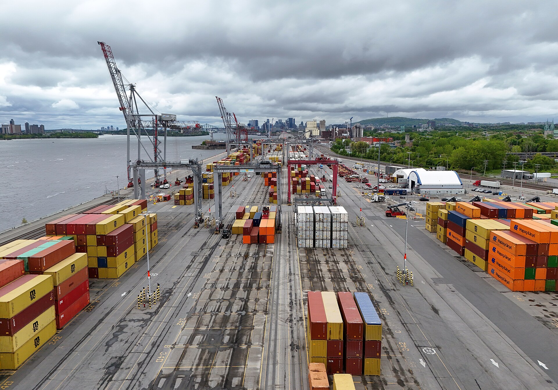Container terminal at the Port of Montreal supporting supply-chain operations