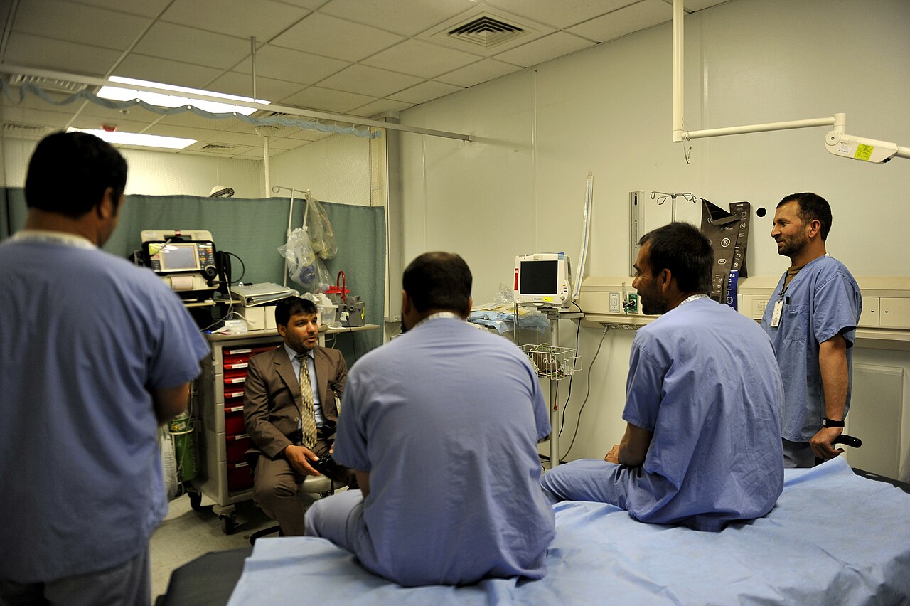 Healthcare professionals working together in a clinical setting