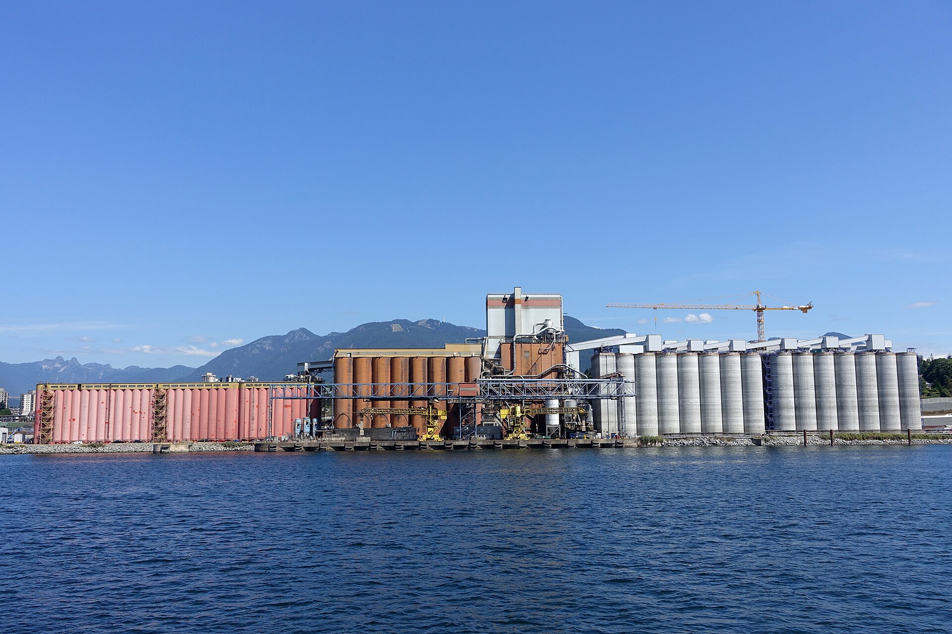 Industrial utility facility on the waterfront in North Vancouver, Canada